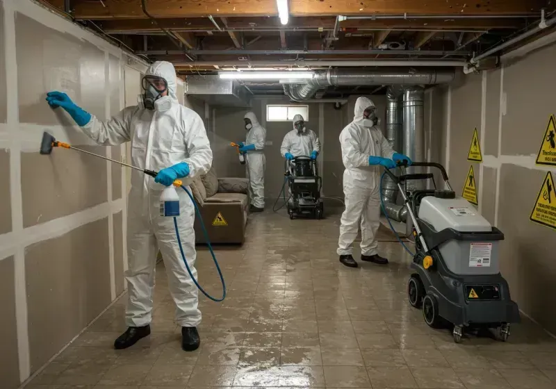 Basement Moisture Removal and Structural Drying process in Luther, OK